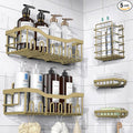 EUDELE 5-Pack Rustproof Stainless Steel Shower Caddy – No Drill Adhesive by EUDELE
