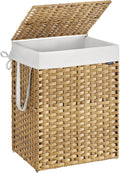 SONGMICS Laundry Hamper with Lid, 29.1 Gallon Synthetic Rattan Clothes Laundry by SONGMICSbySONGMICSHOME
