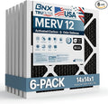 BNX TruFilter 14x14x1 MERV 12 Odor Defense AC Furnace Air Filter by BNX