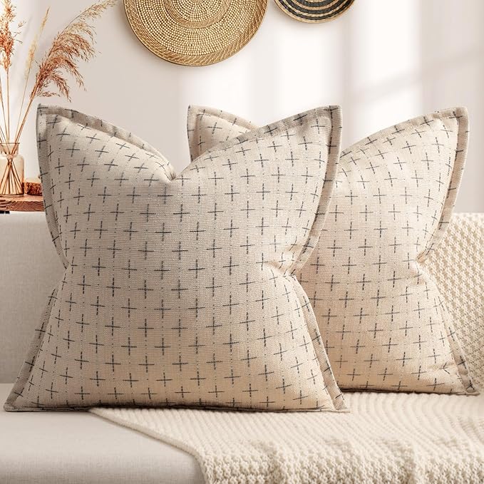ZWJD Pillow Covers 20x20 Set of 2 Soft Polyester Textured Pillow Covers by ZWJD