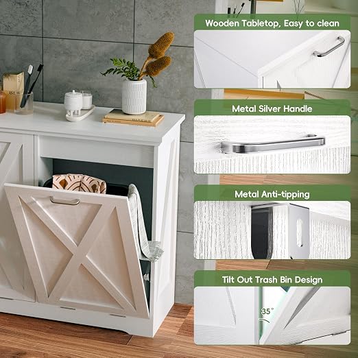 Betterhood Tilt Out Trash Can Cabinet, Hidden Trash Bin - Image 5