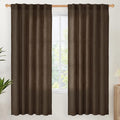 YoungsTex Brown Linen Curtains for Living Room 72 Inches Long, Semi Sheer by YoungsTex