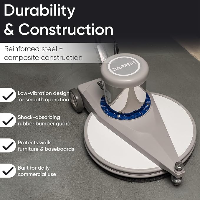 20" High-Speed Commercial Floor Burnisher, 1.5 HP, 1500 RPM, 40ft Cord - Image 4