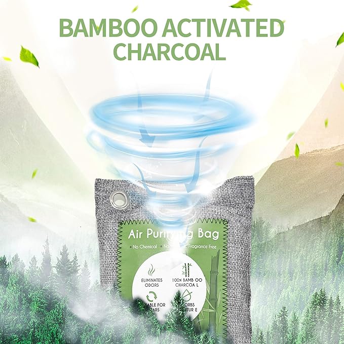 12 Pack Bamboo Air Purifying Bag, Activated Charcoal Bags Odor Absorber - Image 4