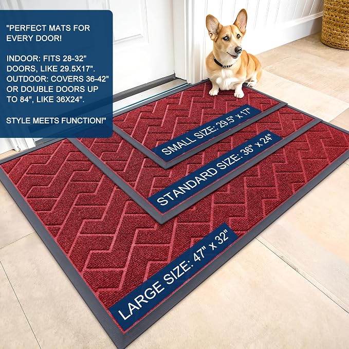 OLANLY Front Door Mat Indoor Outdoor Entrance, Waterproof All-Season, - Image 2