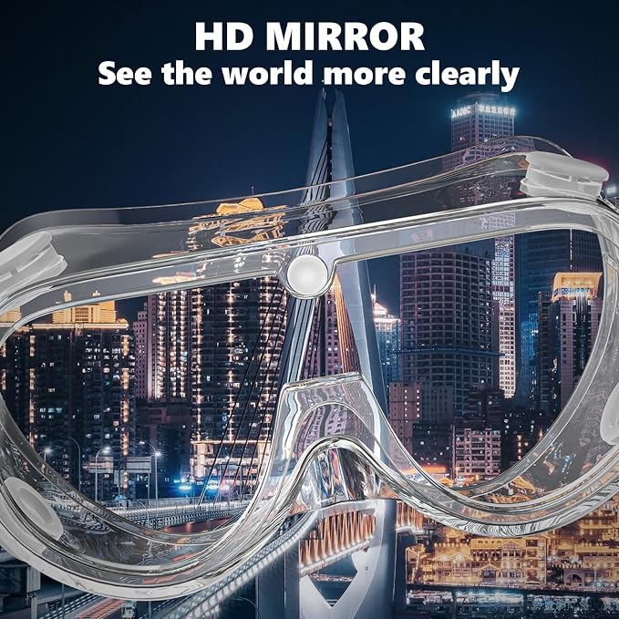 Super More 4PCS Anti-Fog Protective Safety Goggles Clear Lens Wide-Vision - Image 5