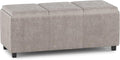 SIMPLIHOME Avalon 42 inch Wide Contemporary Rectangle Storage Ottoman in by SimpliHome