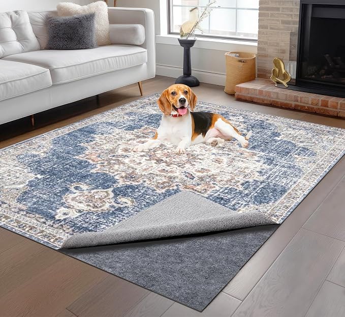 Non-Slip Rug Pads 4 x4 ft, 100% Waterproof Rugs Non Skid Rug Pad by TUOTPE