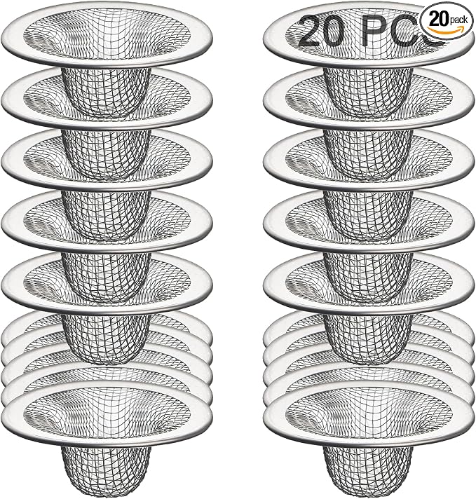 20Pcs Small Drain Mesh Basket, 2.125'' Bathroom Sink Drain Strainer Screen Mesh by Beyoslf