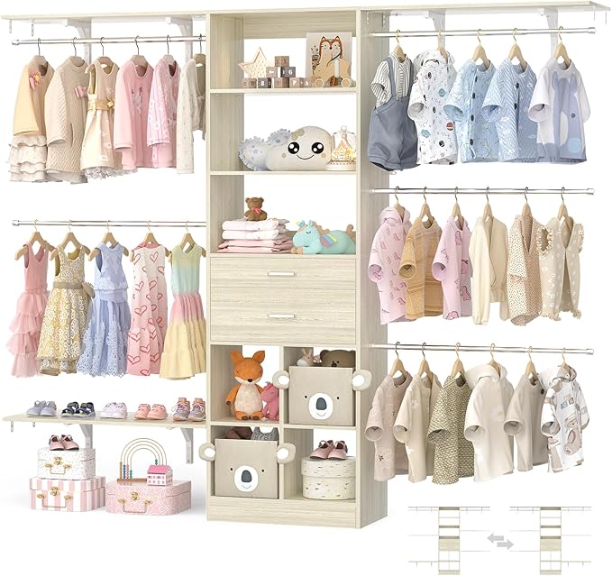 Closet System - 4.75-8FT Closet Organizer System by Besiost
