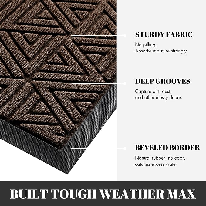 Yimobra Large Door Mat 47x24, All-Weather Waterproof Non-Slip Welcome Matt - Image 4