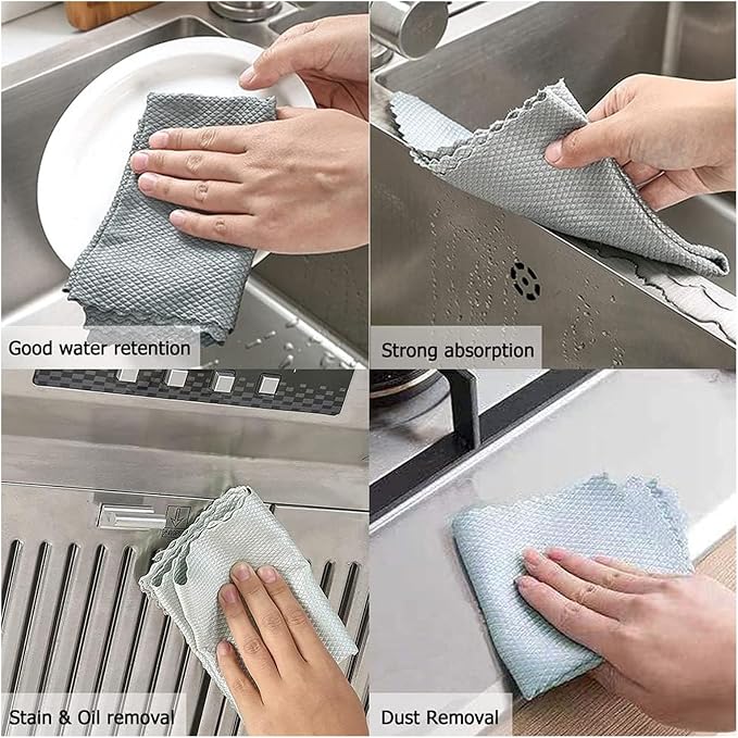 Microfiber Glass Cleaning Cloth, 10 Multi-Functional Reusable Lint Free Cloths - Image 5