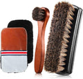 4 Pcs Horsehair Shine Shoes Brush Kit Polish Dauber Applicators Cleaning by ZJoey