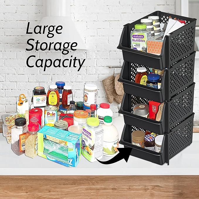 TidyFriend Plastic Stackable Storage Bins - Image 2
