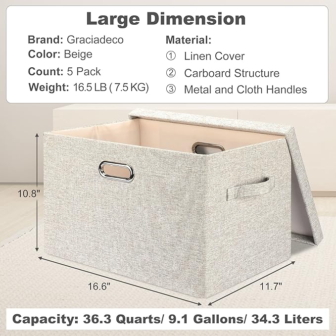 Large 17" 36 Quart Collapsible Stackable Storage Bins - Image 2