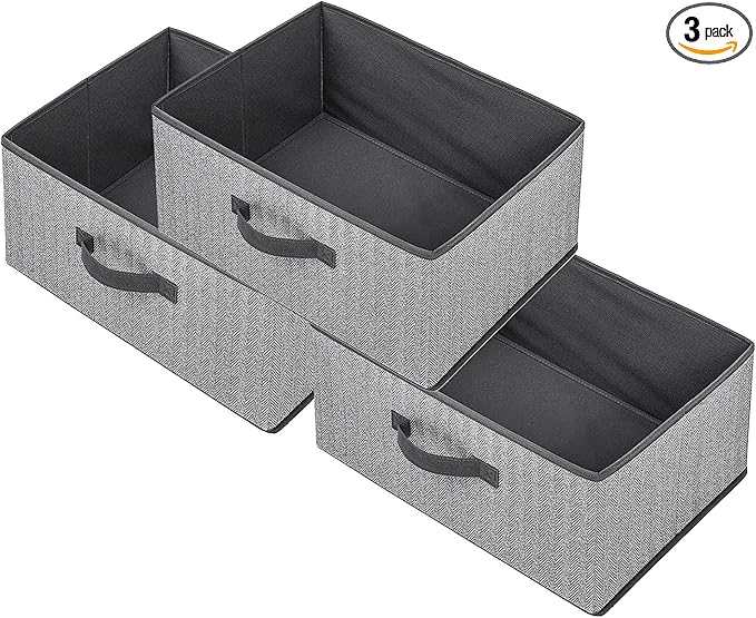 Storage Baskets, 15.7 Inch Woven Fabric Bins, Storage Cubes by EITMOW
