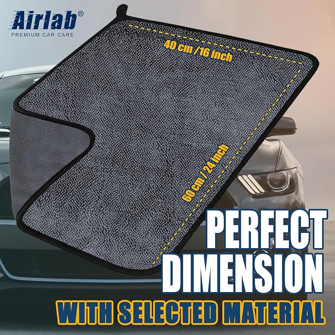 Airlab Microfiber Towels for Cars Wash Drying Super Absorbent Cleaning Cloth - Image 3