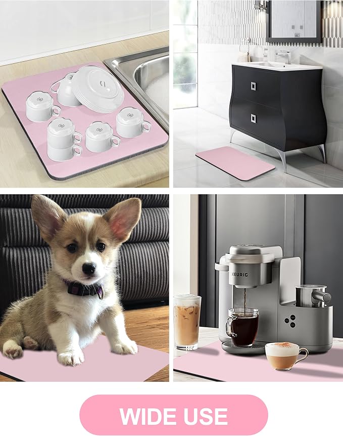 Dish Drying Mat for Kitchen Counter, Hide Stain Anti Absorbent for Kitchen - Image 7