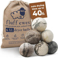 Fluff Ewes Wool Dryer Balls 6 Pack Premium New Zealand Wool Laundry Balls by HustleBlush