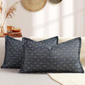 ZWJD 12x20 Pillow Covers Set of 2 Soft Polyester Textured Pillow Covers by ZWJD