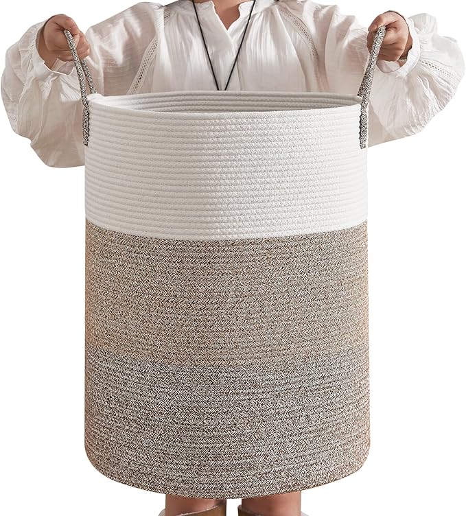 CLHMILY&Z 80L Laundry Basket Round Storage Rope Basket by ClhmilyZ