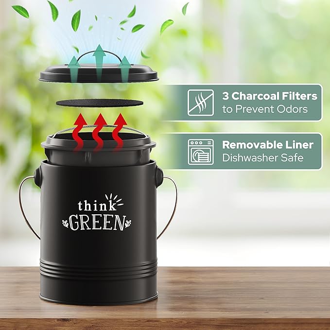 Barnyard Designs Compost Bin for Kitchen Counter - Image 2