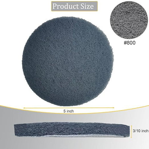 10 Pack 5 Inch 800 Grits Multipurpose Scrubber Scouring Pads Hoop and Loop - Image 2