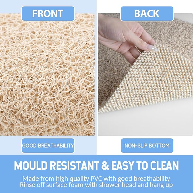 Non-Slip Bathtub Mat, 2 Pack Anti Slip Shower Mat, Fast Drying Bathtub Mats - Image 4