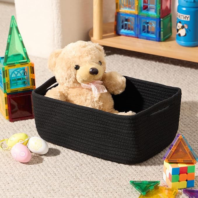 Small Storage Baskets for Organizing | Closet Organizer Bins | Shelf Toy Basket - Image 4