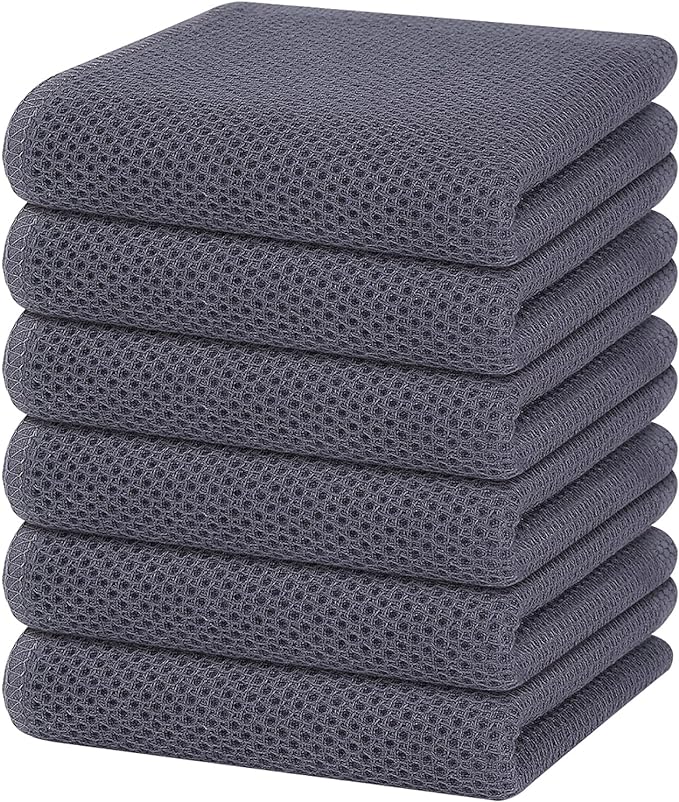 Homaxy 100% Cotton Waffle Weave Kitchen Dish Towels, Ultra Soft Absorbent Quick by Homaxy