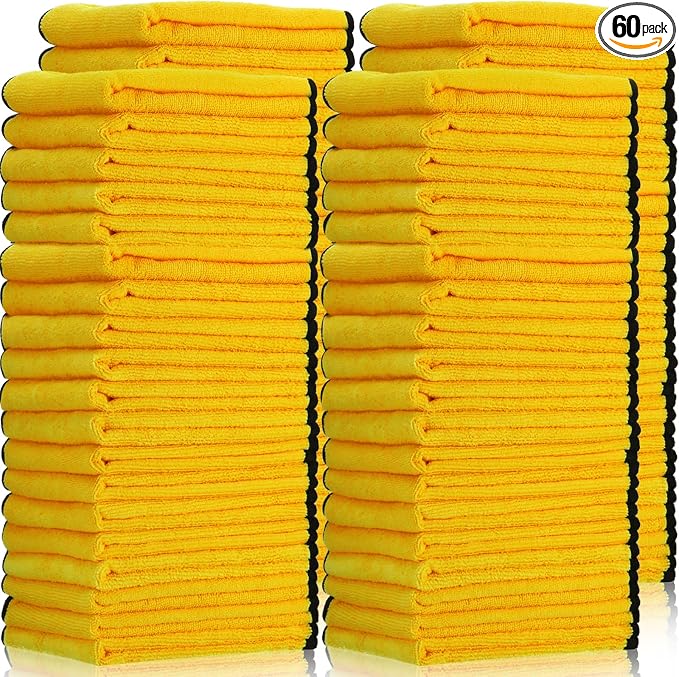 Tallew 60 Pcs Microfiber Towels 16 Inch x 16 Inch Microfiber Cloth Car Drying by Tallew