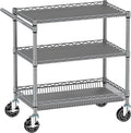 Metal Heavy Duty Carts with Wheels 1050lbs, 3 Tier Rolling Utility Cart with by Alexayhome