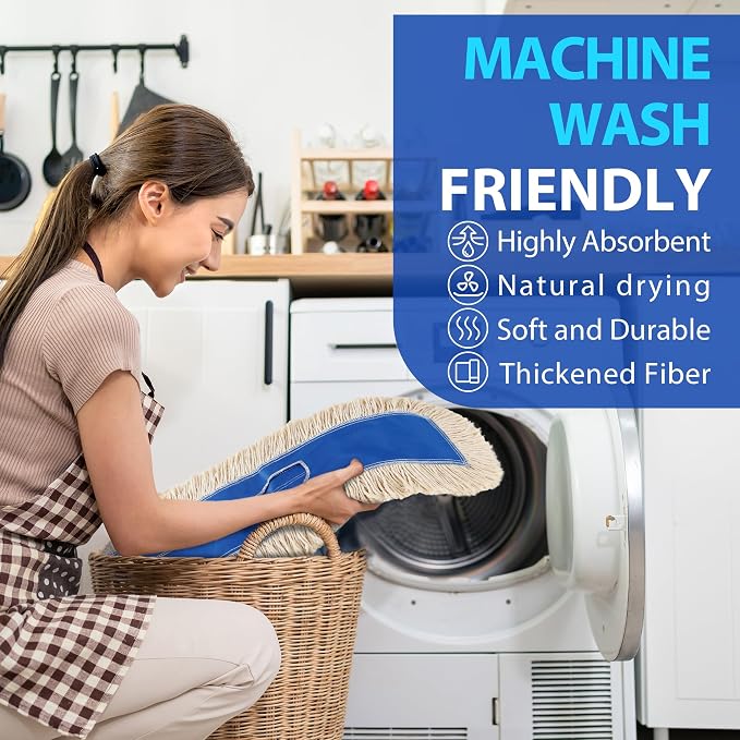 2 Pack - 24" Wide X 5 Cotton Floor Dust Mop Head Refill Short Fiber - Image 4