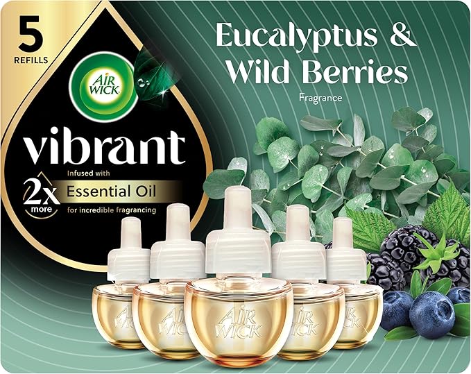 Air Wick Plug In Scented Oil Refills, Eucalyptus + Berries, Air Fresheners by AirWick