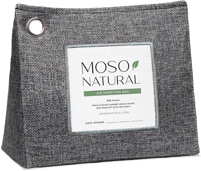 Moso Natural Air Purifying Bag 600g, Premium Bamboo Charcoal Odor Absorber by MosoNatural