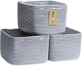 Small Organizing Baskets for Cubes Shelf, 9.7x9.7x7.1 Inch Rope Woven Storage by MiniArkStorageBasketsHome
