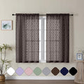 Aiyufeng Sheer Brown Curtains 45 Inch Length 2 Panels Set, Farmhouse Clip by Aiyufeng