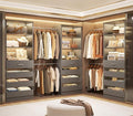 Aheaplus Closet System with 12 Drawers, 8.5-11.5Ft Wood Closet Organizer System by Aheaplus