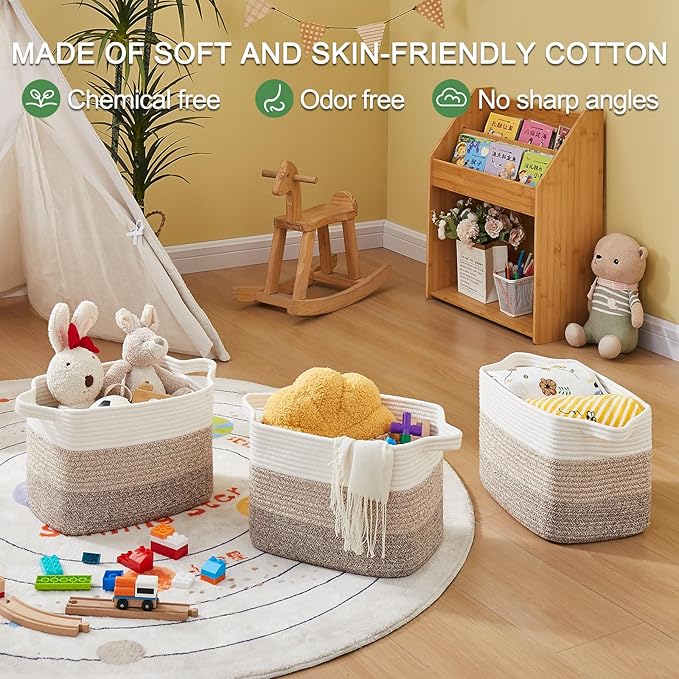 Storage Baskets for Organizing, Woven Baskets for Shelves, Rectangle Decorative - Image 6