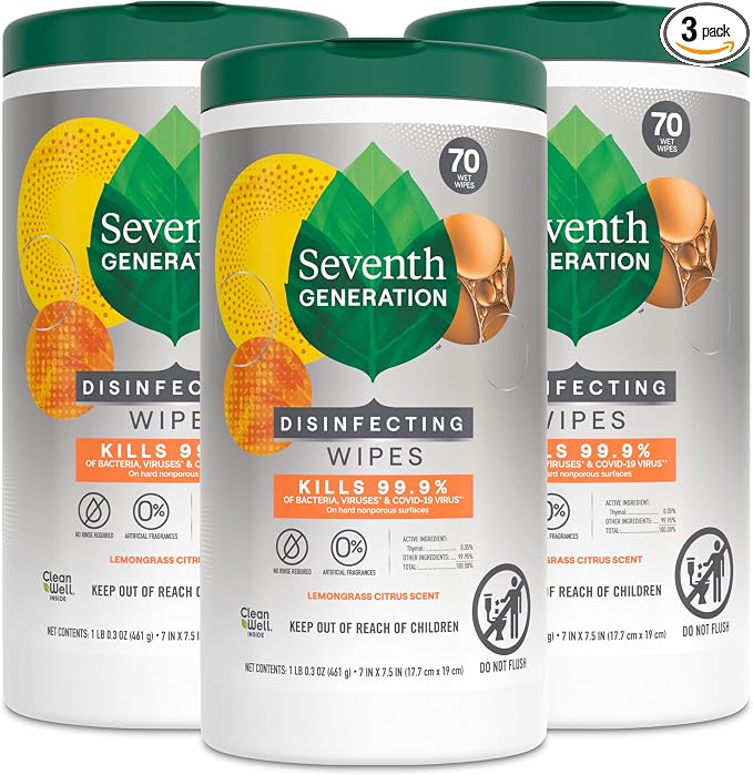 Seventh Generation Disinfecting Multi-Surface Wipes, Lemongrass Citrus by SeventhGeneration