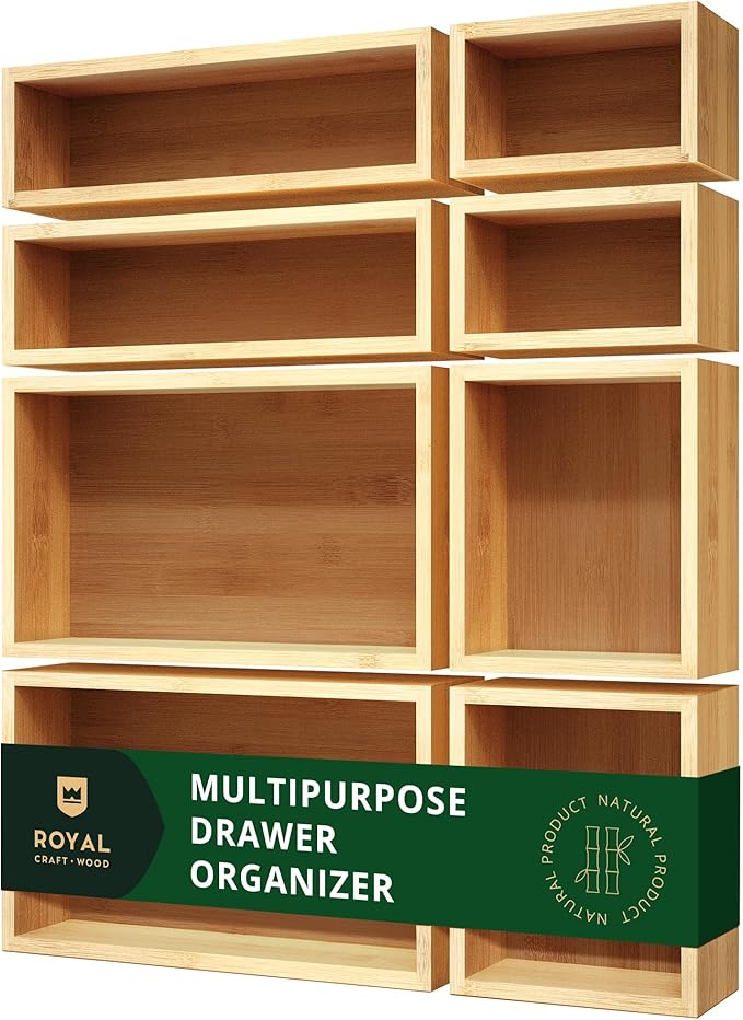 ROYAL CRAFT WOOD Bamboo Jewelry Organizer Box & Chests Set by RoyalCraftWood