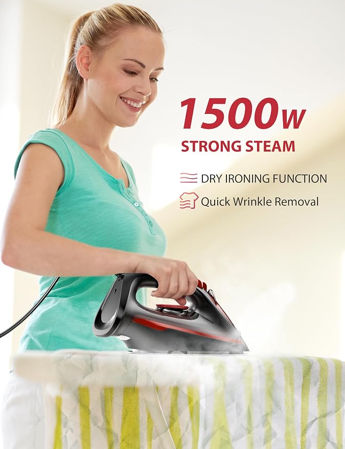 Irons Steamer for Clothes, 1500W Iron - Image 9
