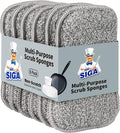 MR.SIGA Dual-Sided Scrub Sponges, Long lasting, Reusable Dishwashing Sponges by MRSIGA