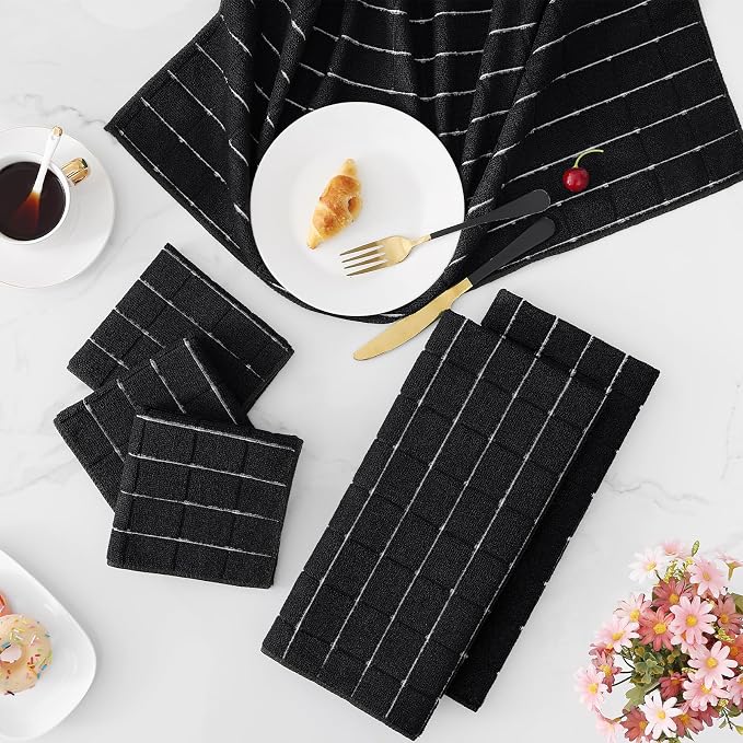 Homaxy Microfiber Kitchen Towels and Dishcloths Set, 12 Pack Soft and Absorbent - Image 9