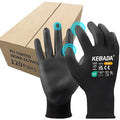 Kebada Safety Work Gloves, 120 Pairs Bulk Pack, Touchscreen, PU Coated by KEBADA