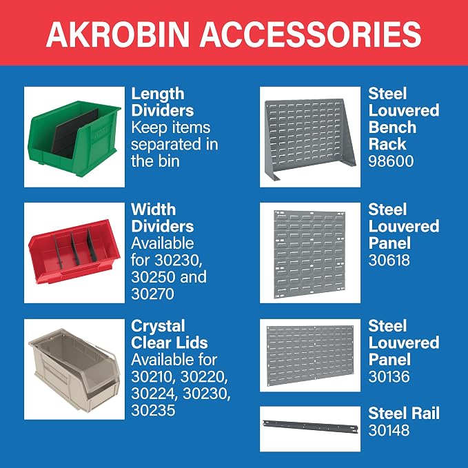 Akro-Mils 30210 AkroBins Plastic Storage Bins, Space-Saving Stackable Bins - Image 8