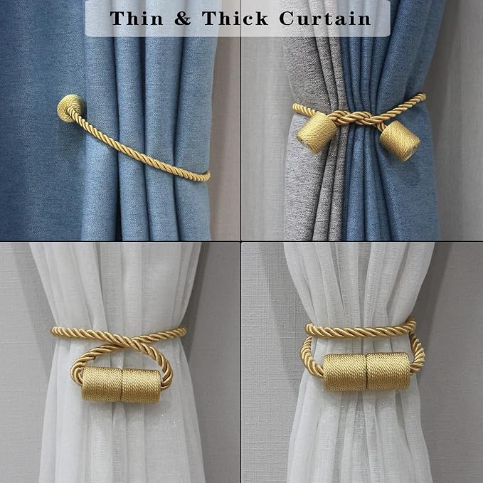 2 Pack Strong Magnetic Curtain Tiebacks Outdoor Elegant Decorative Tie Backs - Image 5