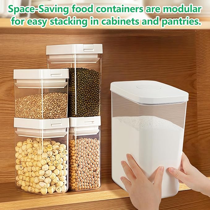Airtight Flour Rice Storage Container - 6 Qt | 11 Lbs Crystal-Clear Plastic - Image 7
