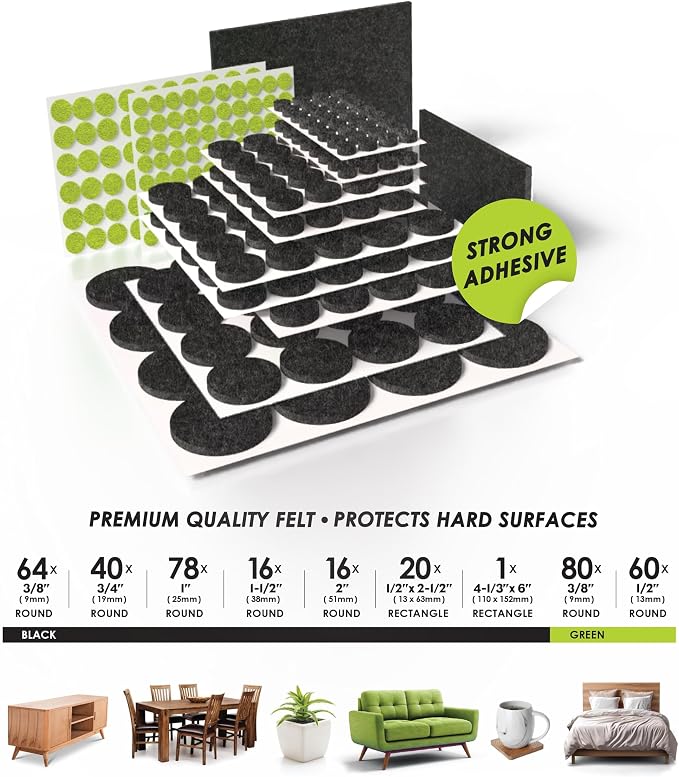 Slipstick Gorilla Felt Furniture Pads Premium Furniture Pads & Chair Leg Floor - Image 4