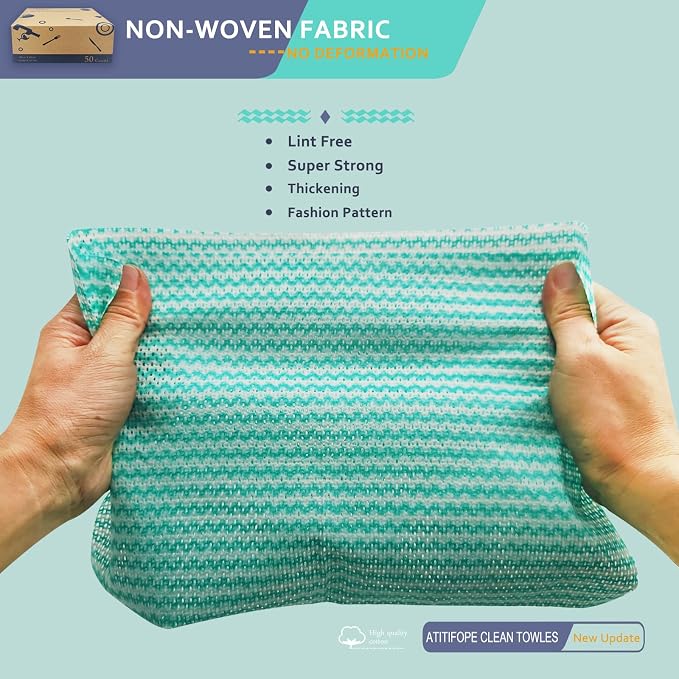 Heavy Duty Reusable Cleaning Cloths 100 Count Food Service Wipes Dishcloths - Image 5